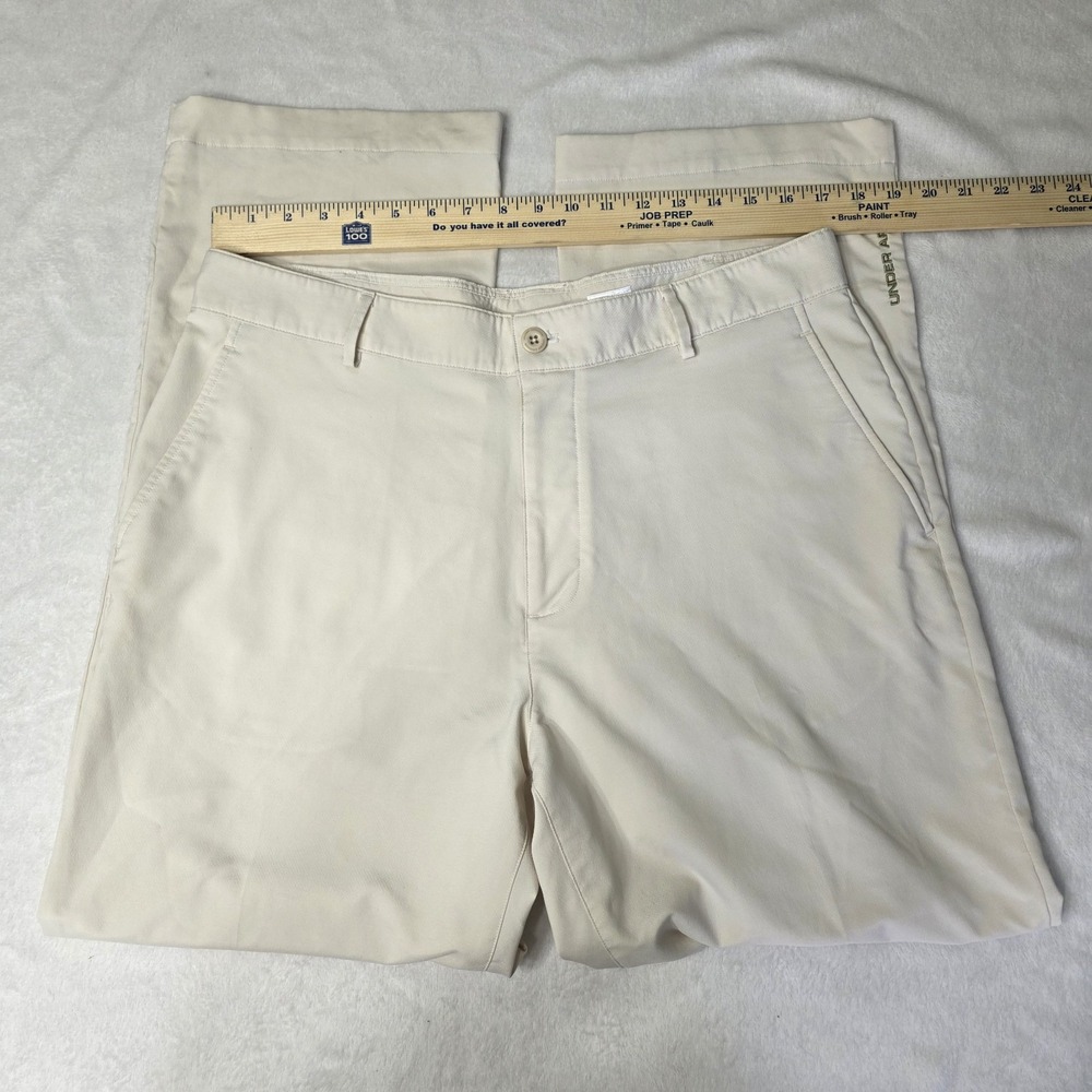 Under Armour Mens‎ 36x30 Performance Golf Pants Mens Beige Cream Wicking Tech - Picture 4 of 13